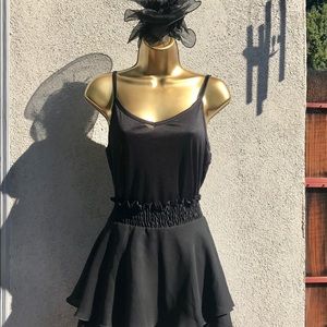 Black 3 Tiered Chiffon Flowing Short Sexy Skirt! Made in Ukraine